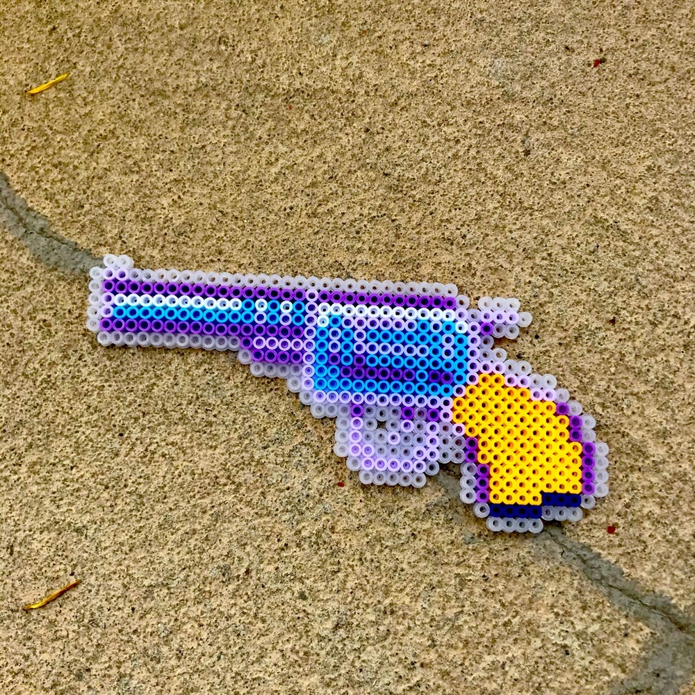 Kawaii Beaded Charm – Pastel Revolver Toy Accessory | Handmade Kandi Rave Festiv